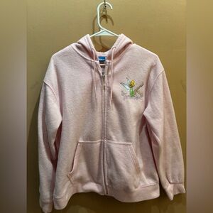Disney Tinkerbell Full Zipper Hoodie Fleece Sweatshirt Size Medium